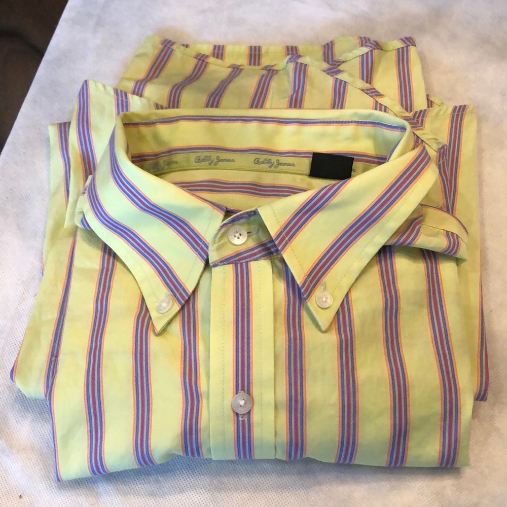 Bobby Jones Collection cotton oxford button down casual ribbon striped shirt